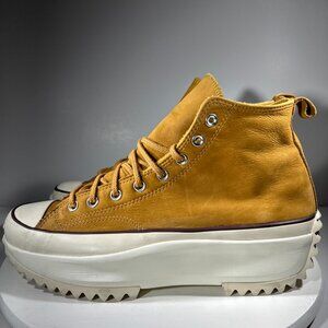 Converse Run Star Mens Size 11.5 Hike Platform Shoes Brown Leather Sneakers High